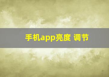 手机app亮度 调节